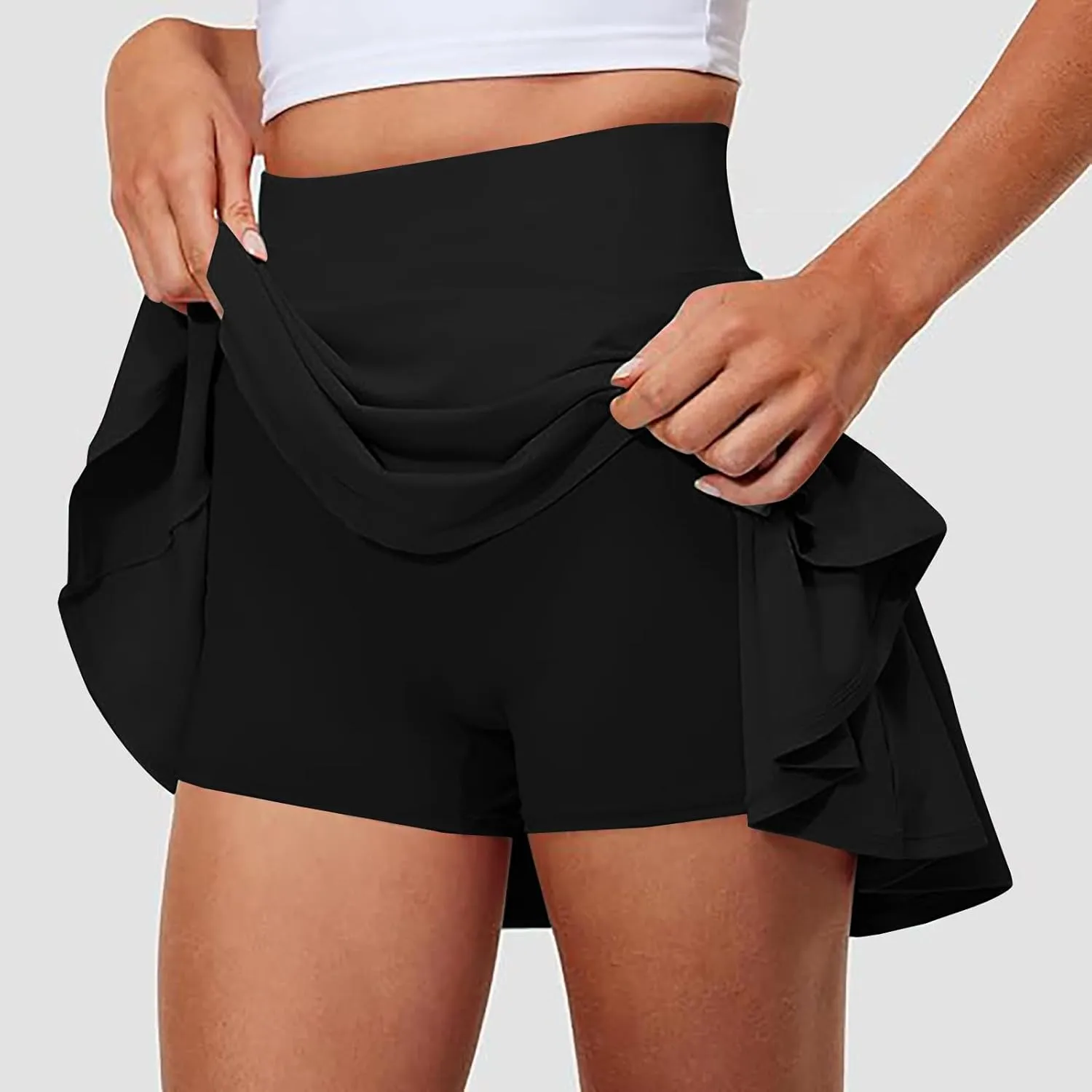 Golf Skirts for Women Tennis Skorts Crossover High Waisted Lightweight Athletic Shorts Flowy Running Workout Shorts