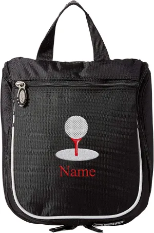 Golf Toiletry Bag, Personalized Men's Shaving Kit, Hanging Travel Case