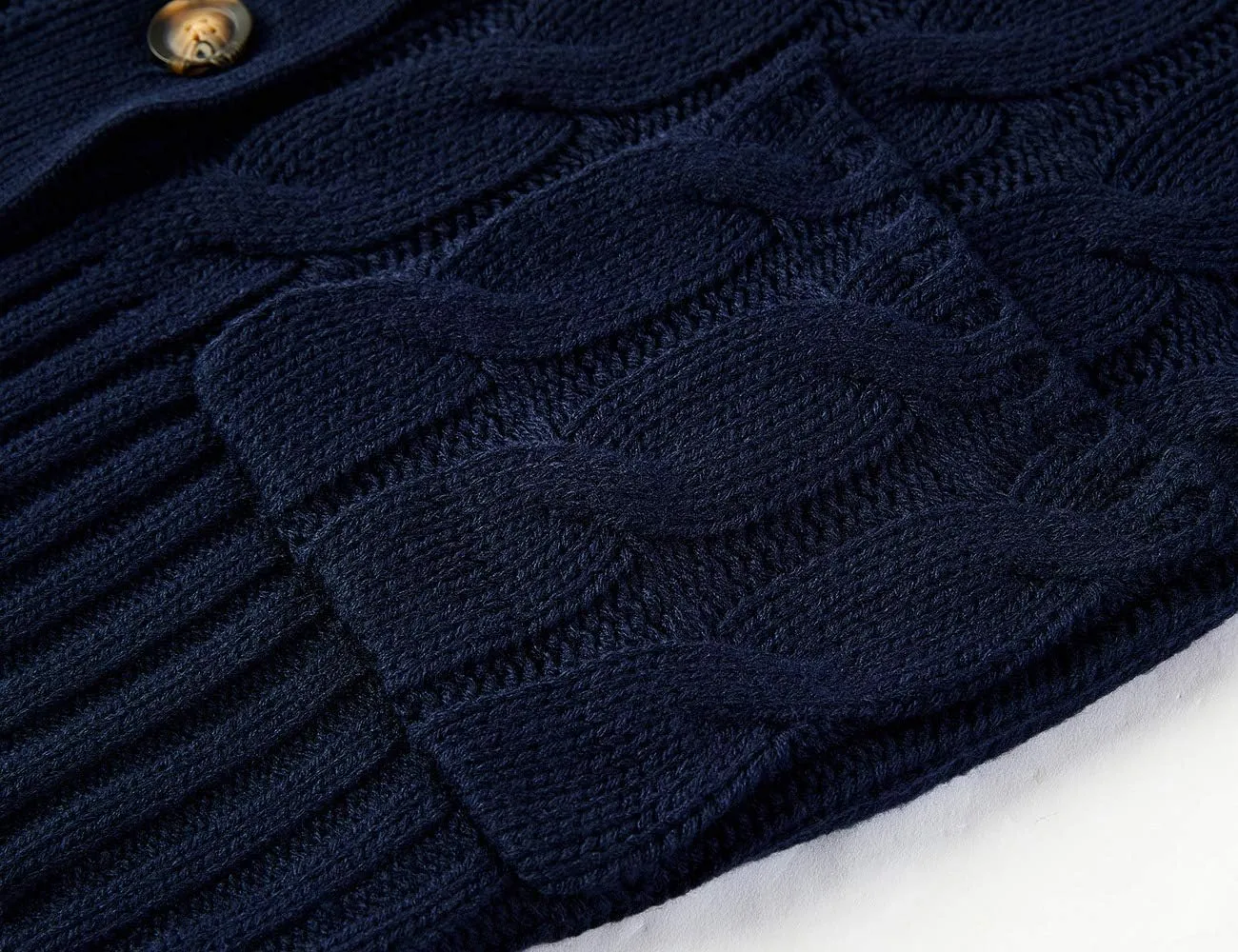 Goranbon Women's Cable Knit Cardigan Long Sleeve Open Front Button Down Knitwear Sweater Coat