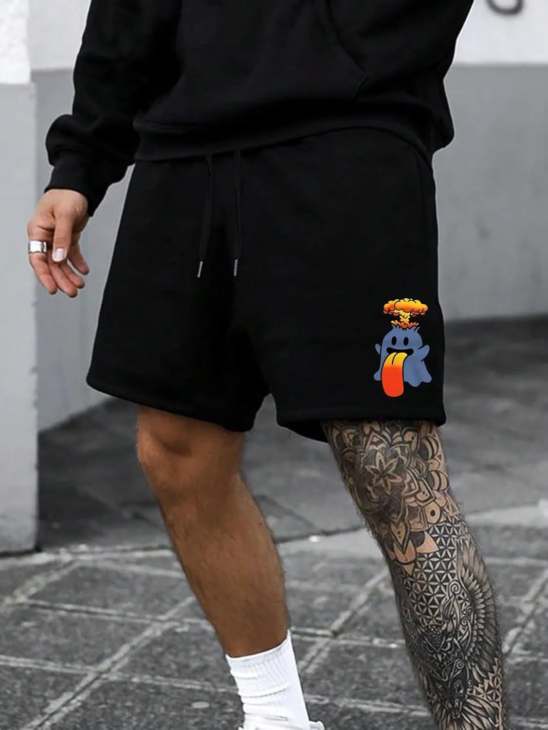 GORGLITTER Men's Basketball Shorts Graphic Shorts Cool Athletic Gym Shorts Drippy Shorts with Pockets