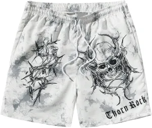 GORGLITTER Men's Basketball Shorts Graphic Shorts Cool Athletic Gym Shorts Drippy Shorts with Pockets