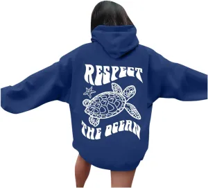 Graphic Crewneck Sweatshirts Women Pullover Ocean Beach Sunset Hoodie - Ocean Beach Hoodie Aesthetic