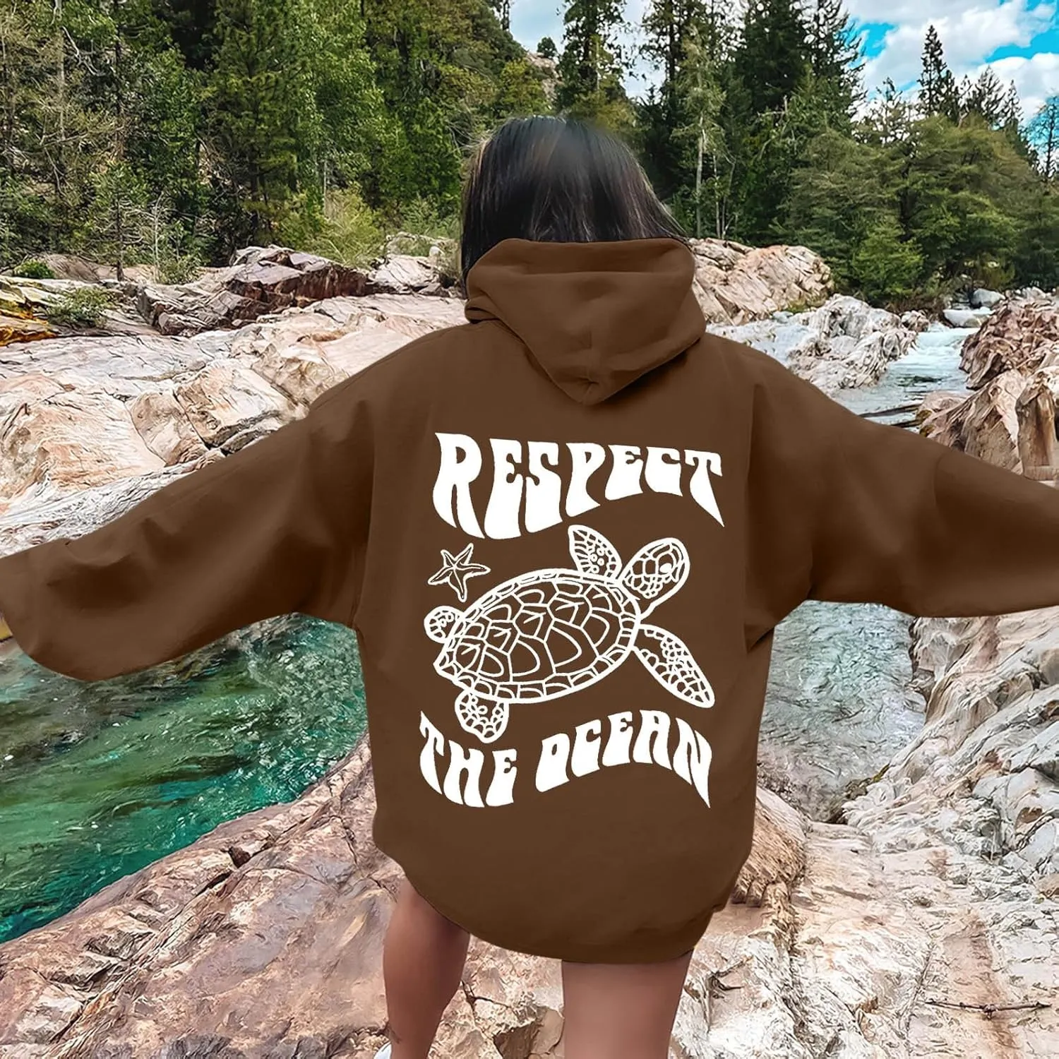 Graphic Crewneck Sweatshirts Women Pullover Ocean Beach Sunset Hoodie - Ocean Beach Hoodie Aesthetic