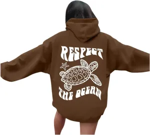 Graphic Crewneck Sweatshirts Women Pullover Ocean Beach Sunset Hoodie - Ocean Beach Hoodie Aesthetic