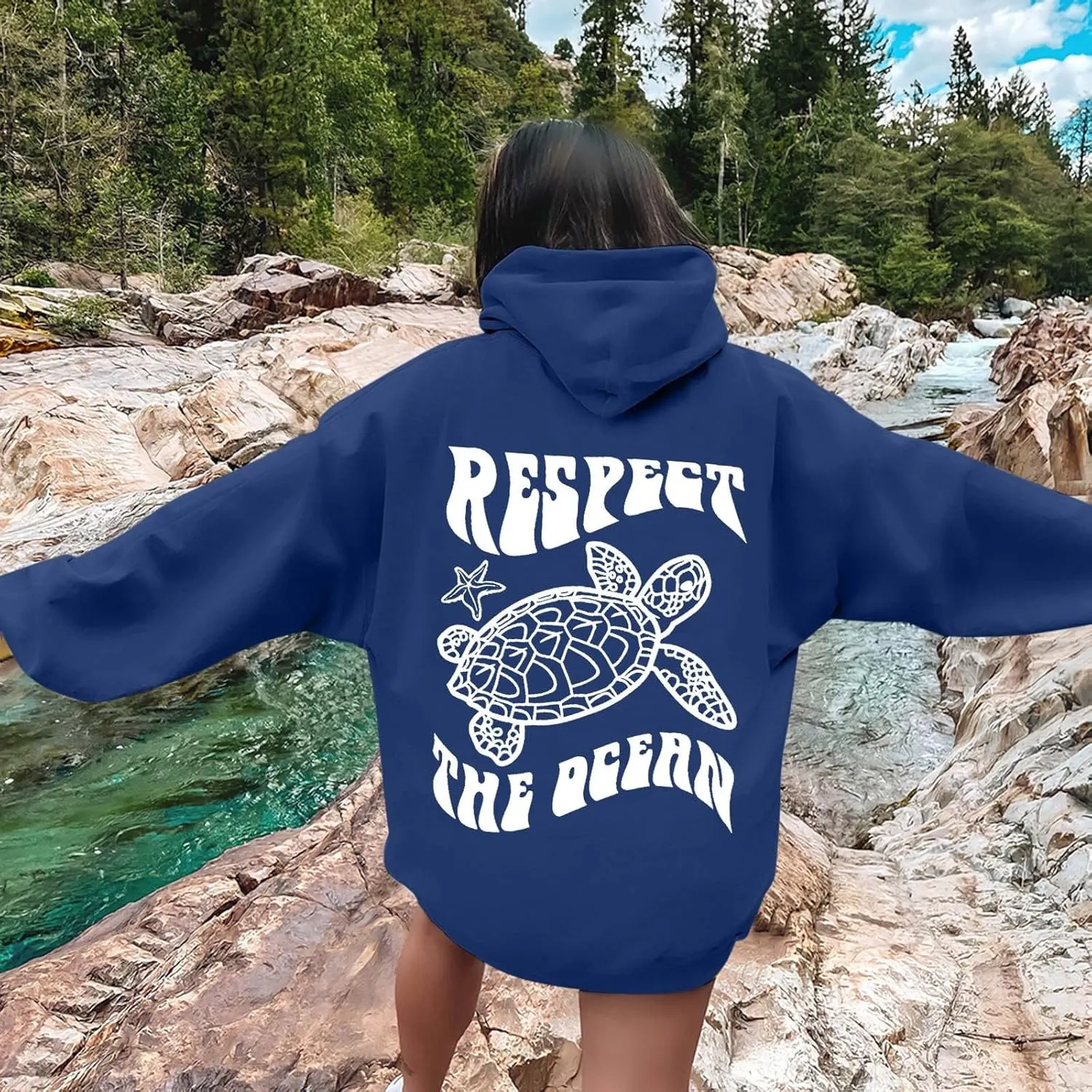 Graphic Crewneck Sweatshirts Women Pullover Ocean Beach Sunset Hoodie - Ocean Beach Hoodie Aesthetic