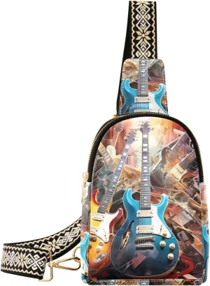 Guitar Sling Bag for Women Fanny Packs for Women Small Leather Fanny Pack Crossbody Bags Fashion Waist Packs Chest Bag for Travel 21341633