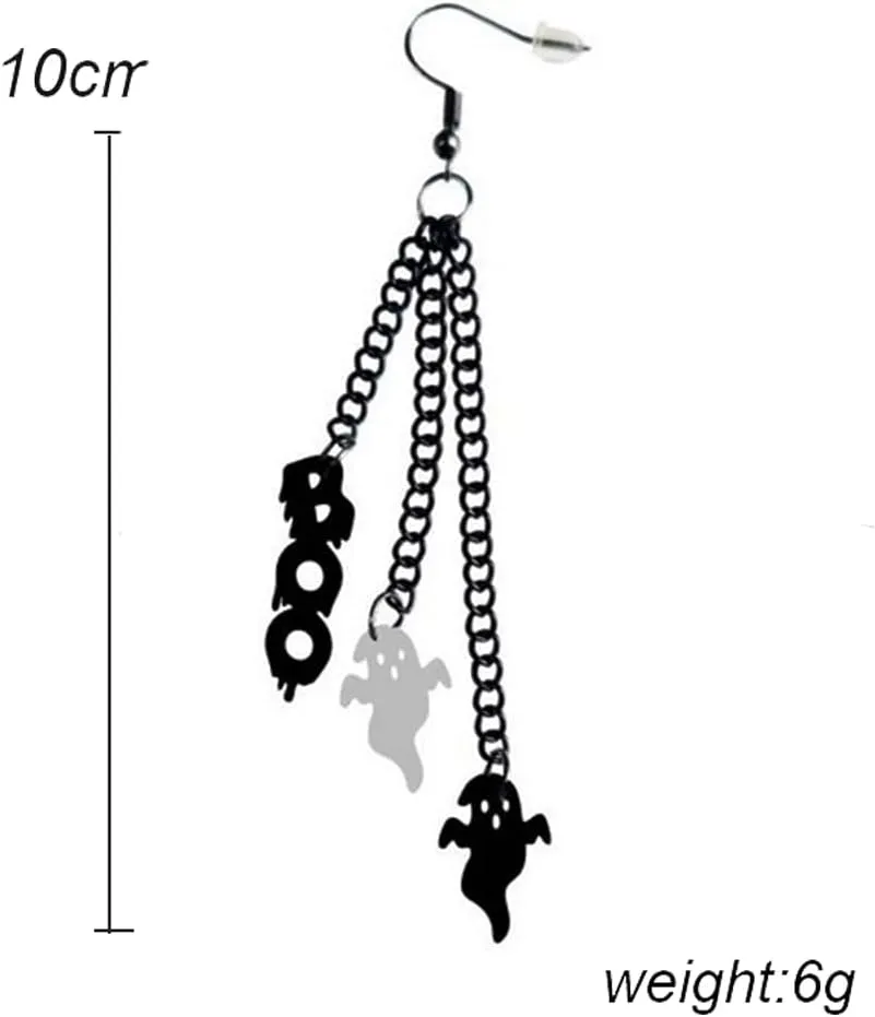 Halloween Earrings for Women Ghost Spider Bat Earrings Skeleton Pumpkin Tassel Chain Earrings for Women Halloween Party Jewelry