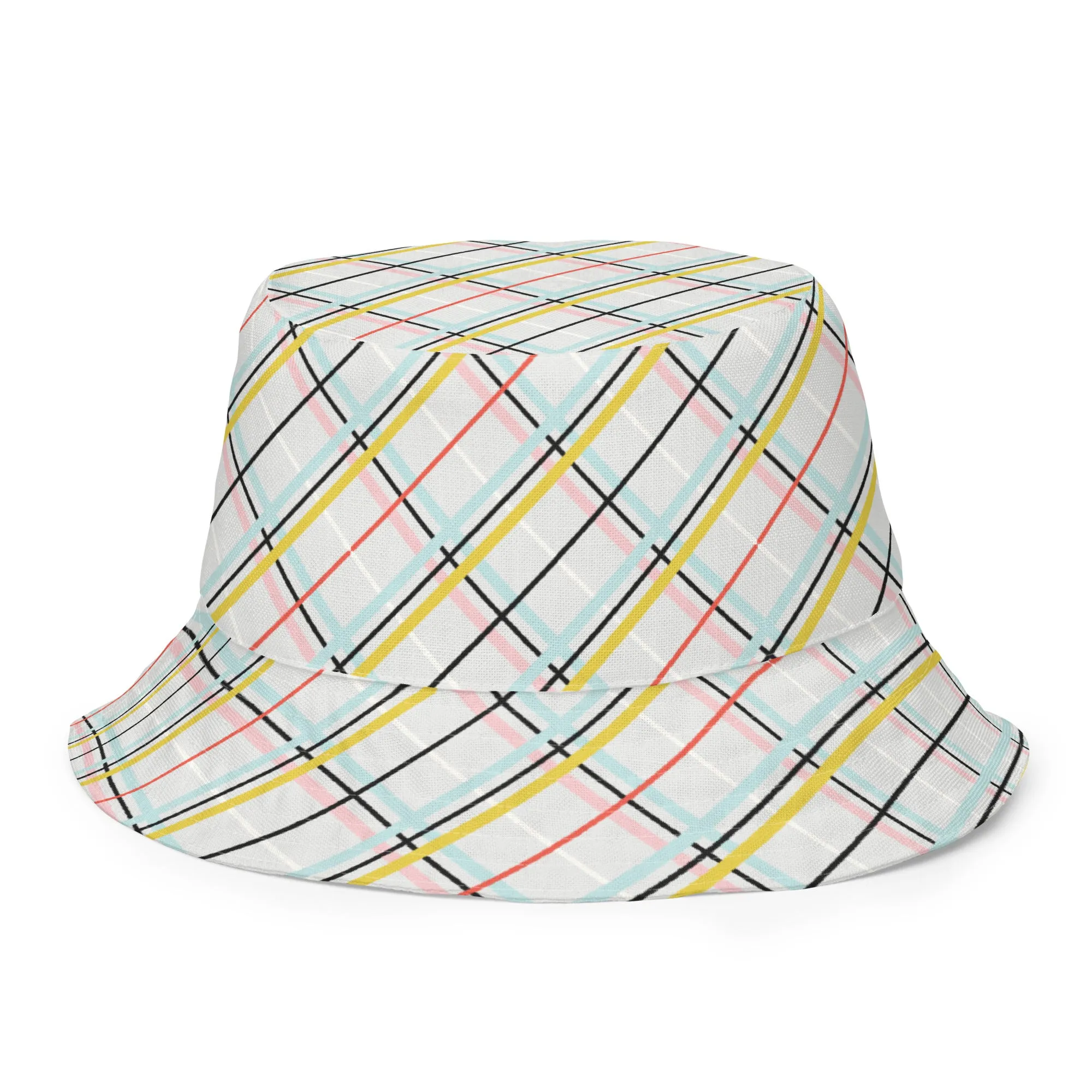 Handmade Spring Plaid Reversible Bucket Hat (S/M, L/XL)