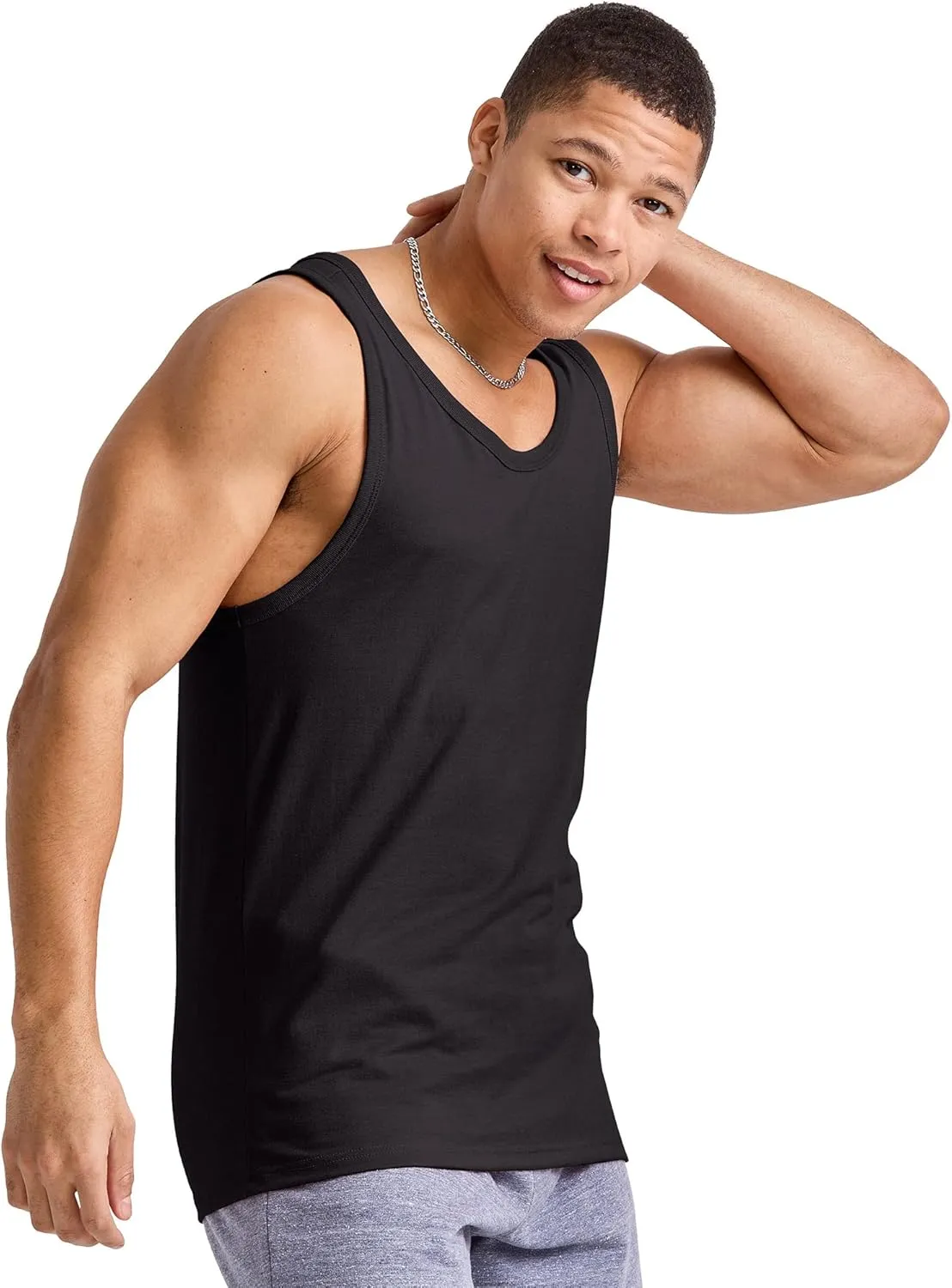 Hanes Men's Originals Tri-Blend Tank Top, Lightweight Tanks For Men, Sleeveless Tank Shirt