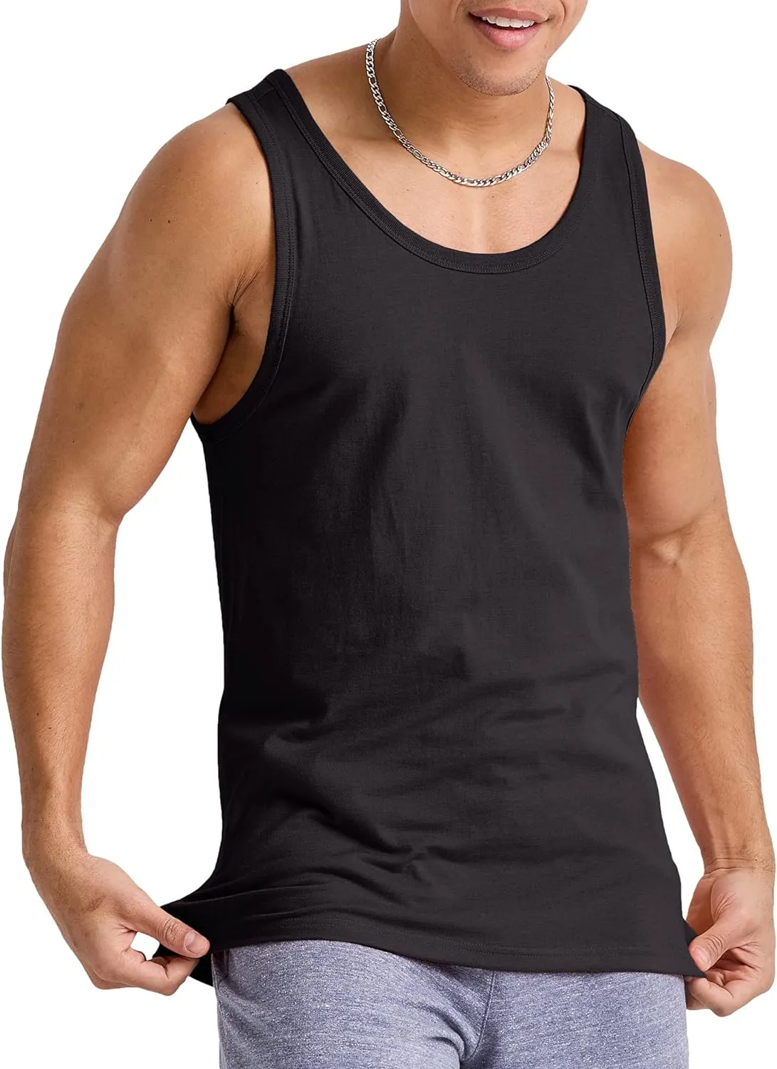 Hanes Men's Originals Tri-Blend Tank Top, Lightweight Tanks For Men, Sleeveless Tank Shirt
