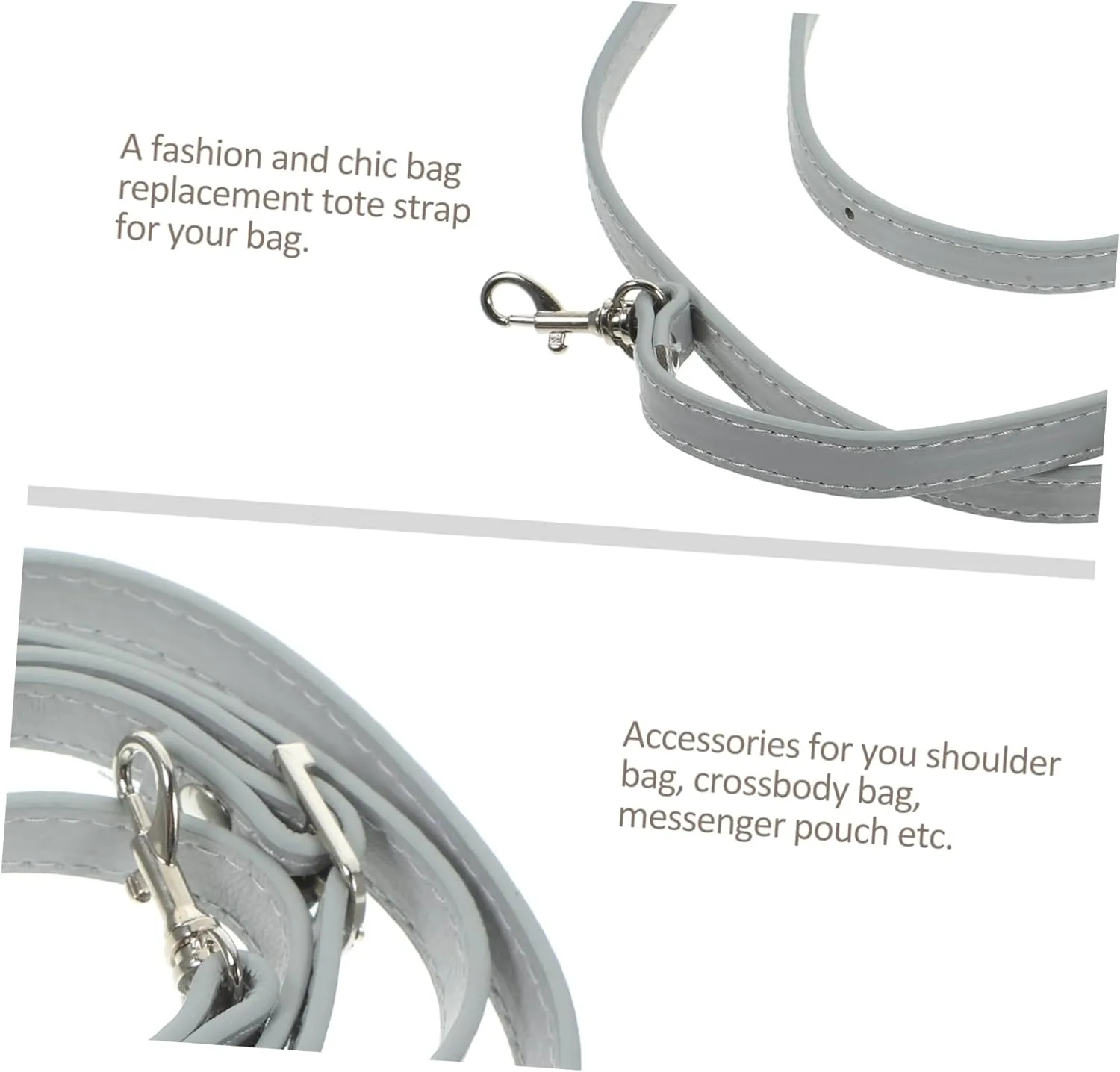 HAWILLOSCH Djustable Shoulder Bag Replacement Strap 120cm Grey Purse Strap DIY Crossbody Pouch Belt for Women Handbag Belt Bag Strap Grey