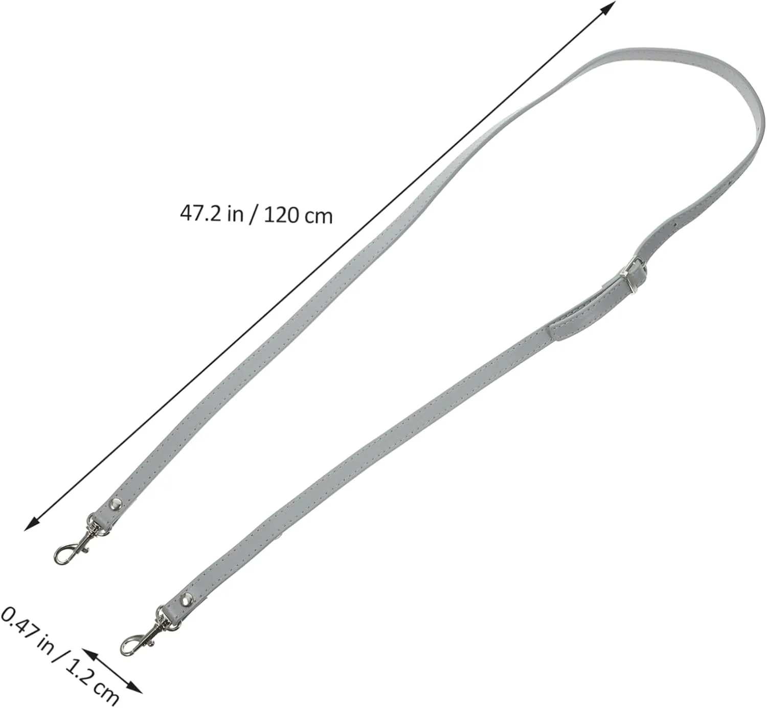 HAWILLOSCH Djustable Shoulder Bag Replacement Strap 120cm Grey Purse Strap DIY Crossbody Pouch Belt for Women Handbag Belt Bag Strap Grey