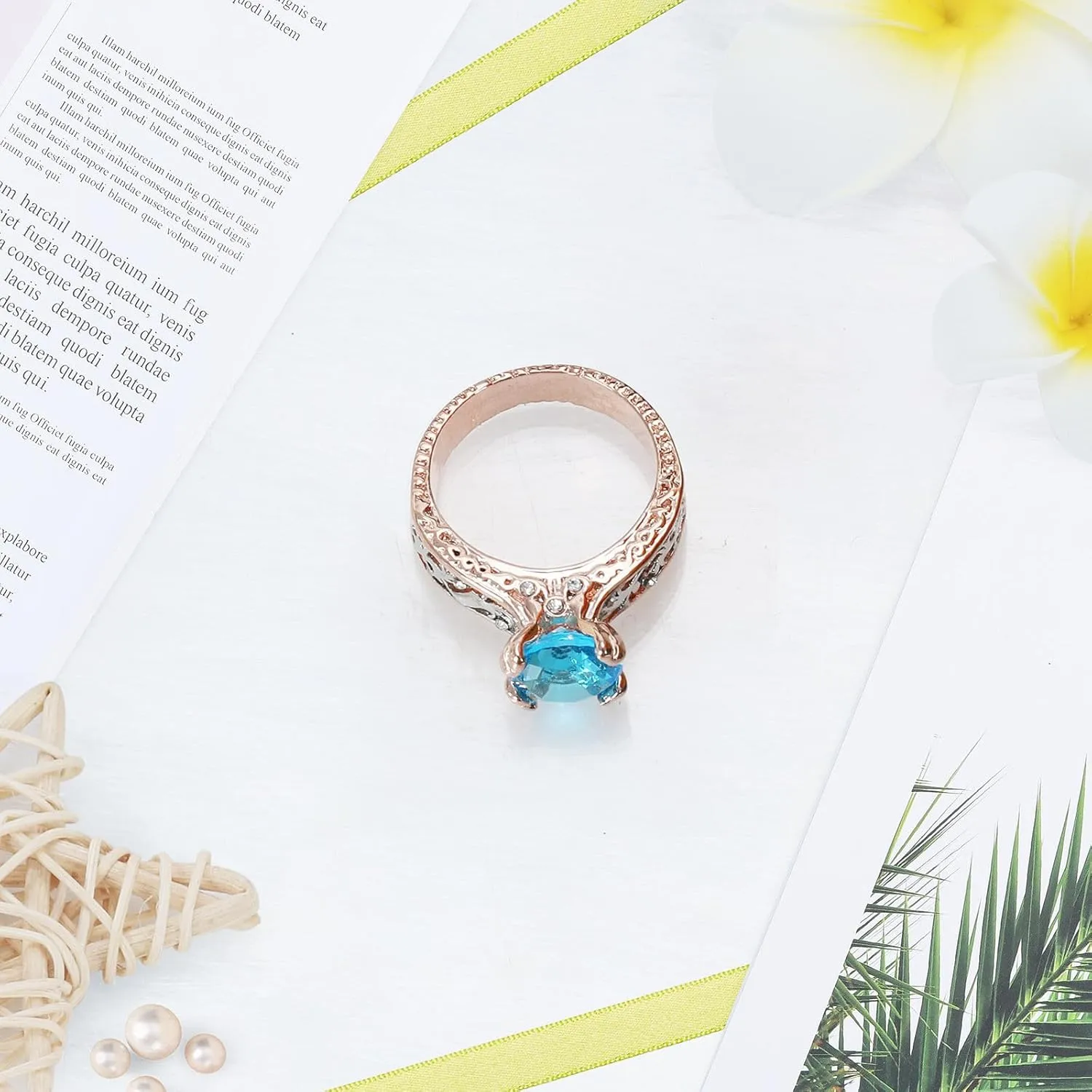 Heart Matching Rings Wedding Women Separation Rose Ring Gold Floral Rings Jewelry for Teen Girls