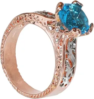 Heart Matching Rings Wedding Women Separation Rose Ring Gold Floral Rings Jewelry for Teen Girls