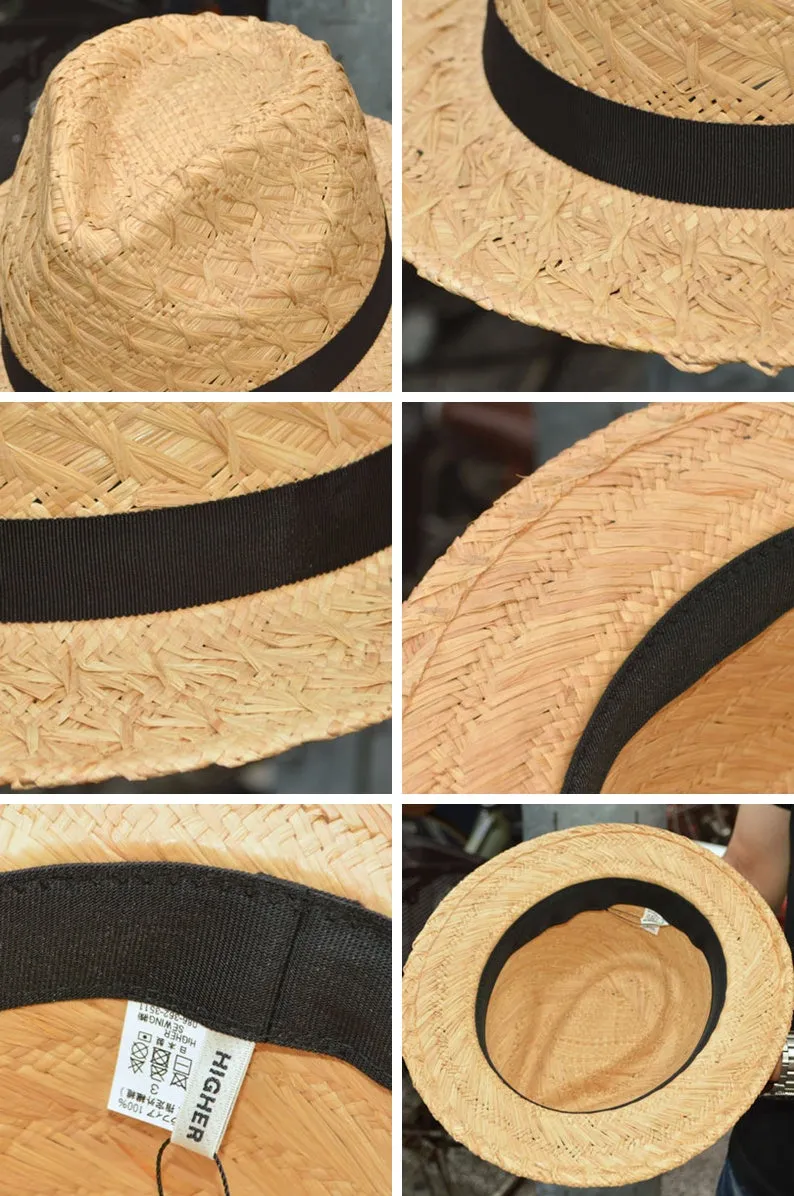 HIGHER "HO25002" Pattern Weaving Raffia Fedora