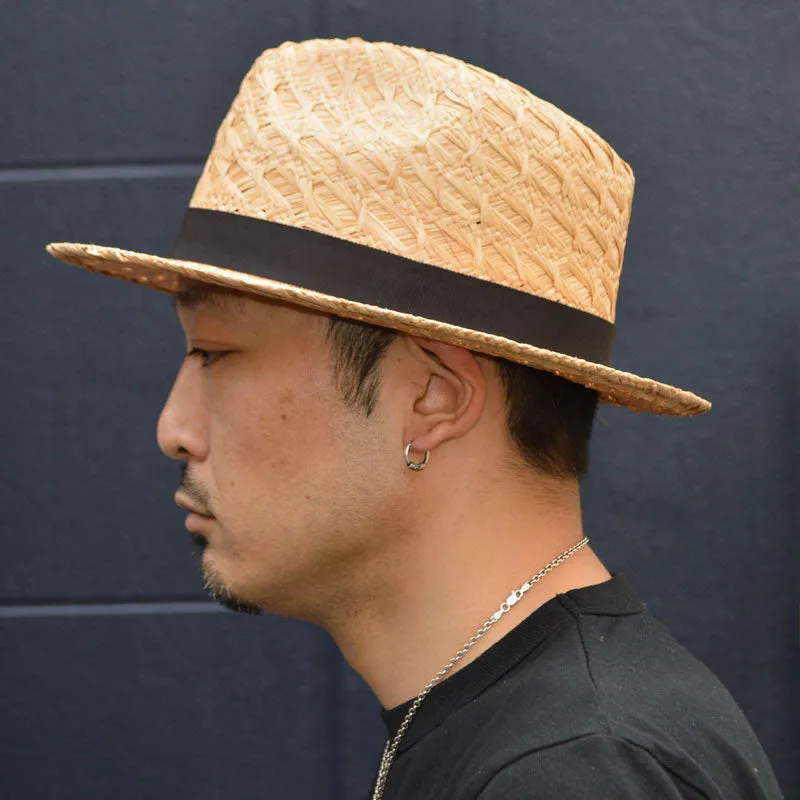 HIGHER "HO25002" Pattern Weaving Raffia Fedora