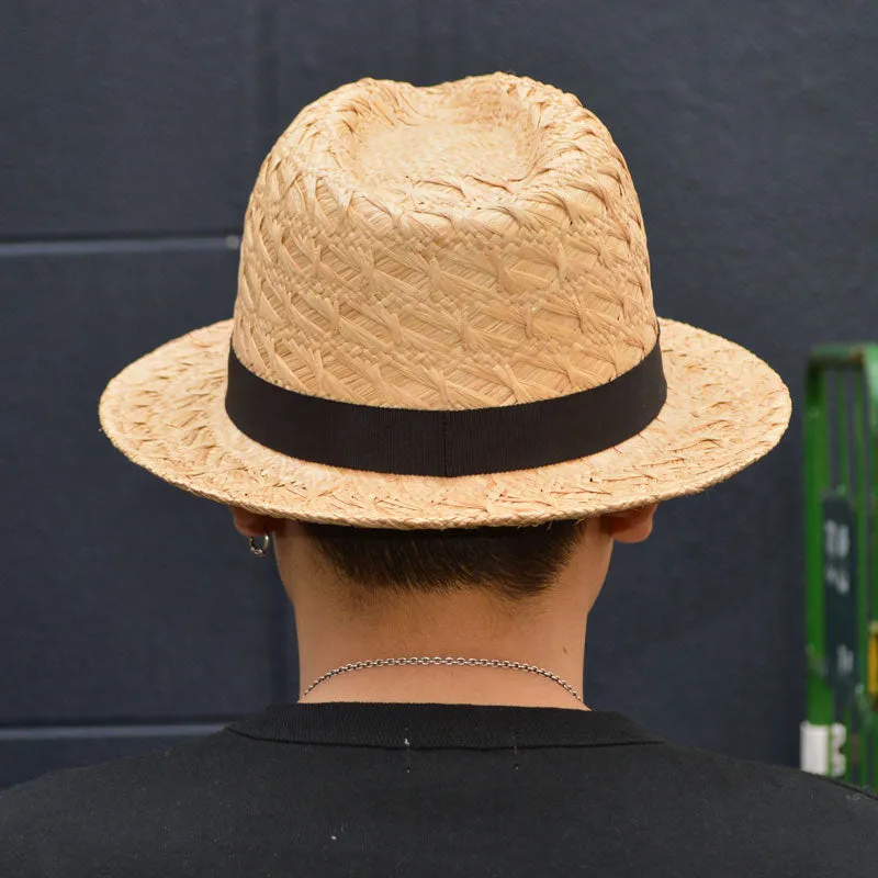 HIGHER "HO25002" Pattern Weaving Raffia Fedora