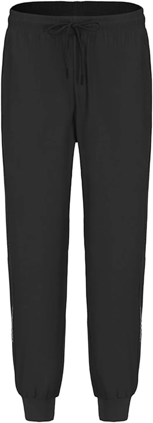 Hiking Pants Men Slim Fit Elastic Waist Drawstring Athletic Tapered Pants Lightweight Quick Dry Jogging Running Pants