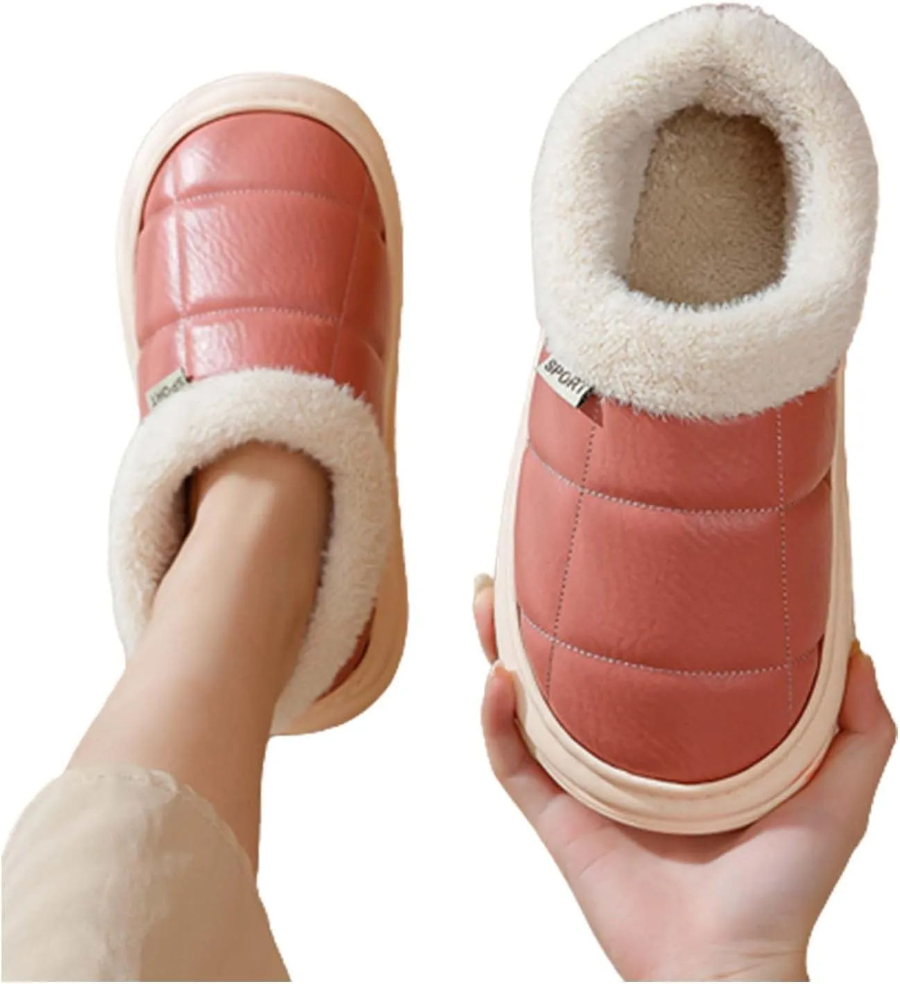 Home Slippers Women Warm Cute Long Fleece Plush Indoor House Spa Mens Soft Sole Slippers Slippers for Women Indoor Slippers for Men Outdoor Summer Artificial Christmas Tree Gifts for Her 2023