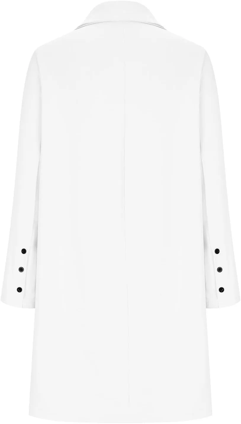 Hvyesh Women's Wool Blend Trench Winter Jackets Mid Long Warm Pea Coats Dressy Casual Double Breasted Overcoat with Pockets