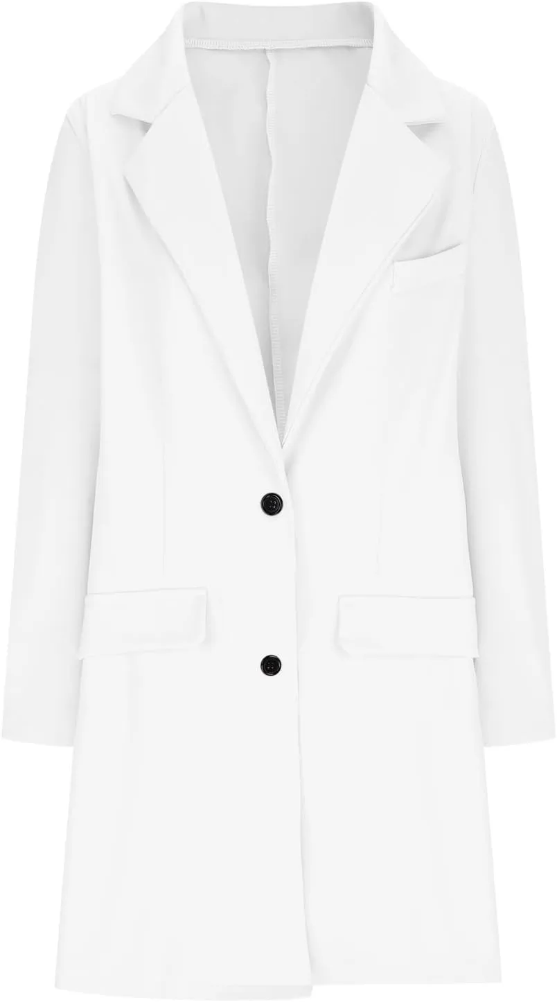 Hvyesh Women's Wool Blend Trench Winter Jackets Mid Long Warm Pea Coats Dressy Casual Double Breasted Overcoat with Pockets