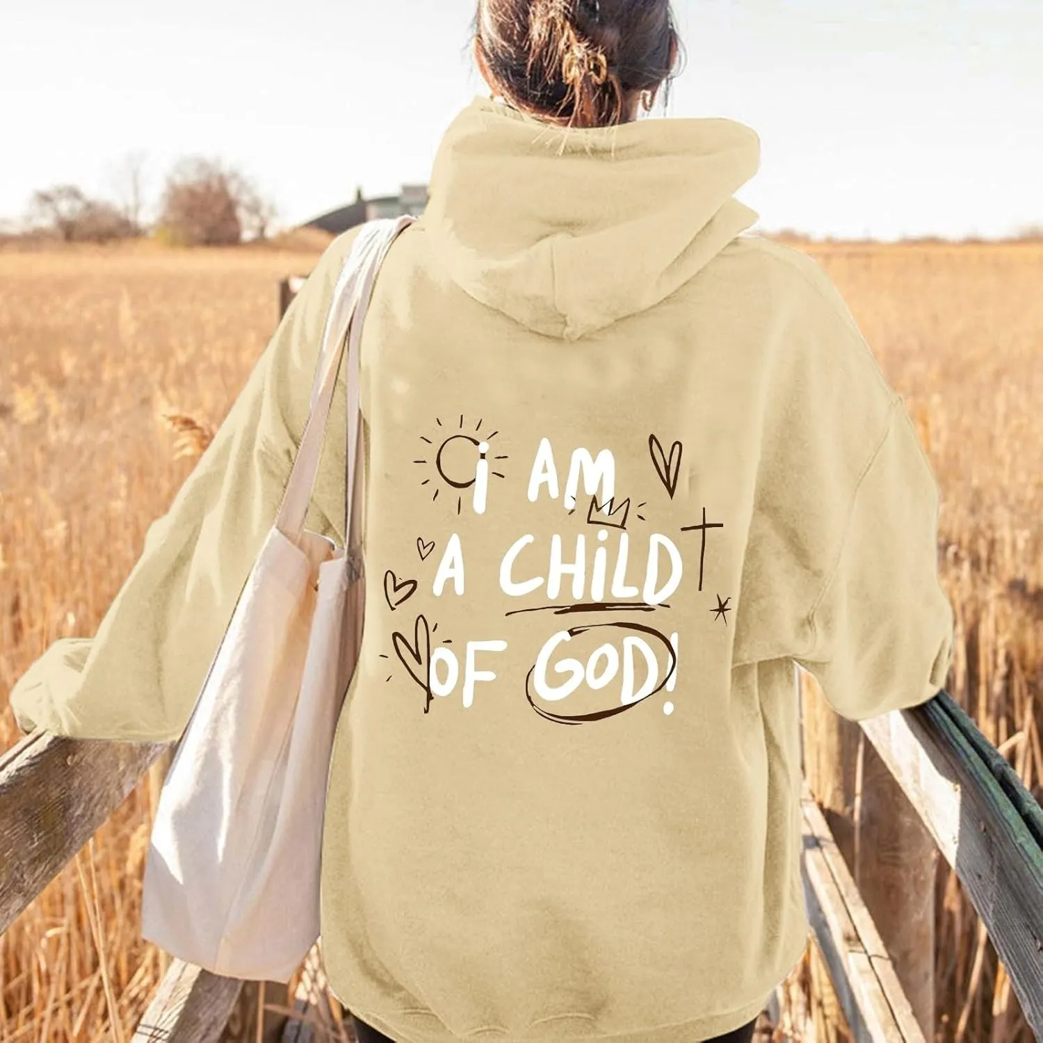 I Am A Child of God Hoodie Christian Hoodies Sweatshirt Drawstring Long Sleeve Casual Pullover with Pocket