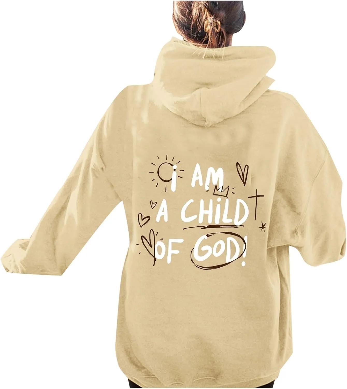 I Am A Child of God Hoodie Christian Hoodies Sweatshirt Drawstring Long Sleeve Casual Pullover with Pocket