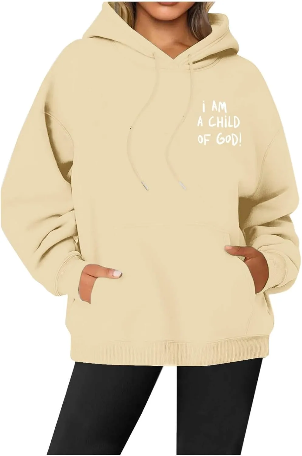 I Am A Child of God Hoodie Christian Hoodies Sweatshirt Drawstring Long Sleeve Casual Pullover with Pocket