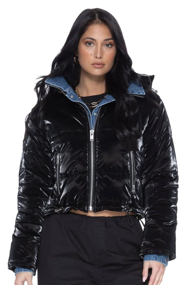 In The Mix Denim Puffer