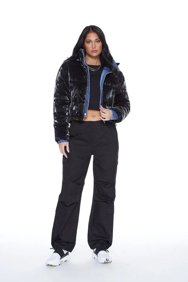 In The Mix Denim Puffer