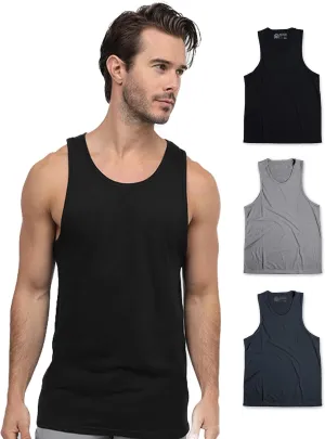 INTO THE AM Premium Basic Tank Tops for Men - Beach Workout Muscle Tanks S - 2XL
