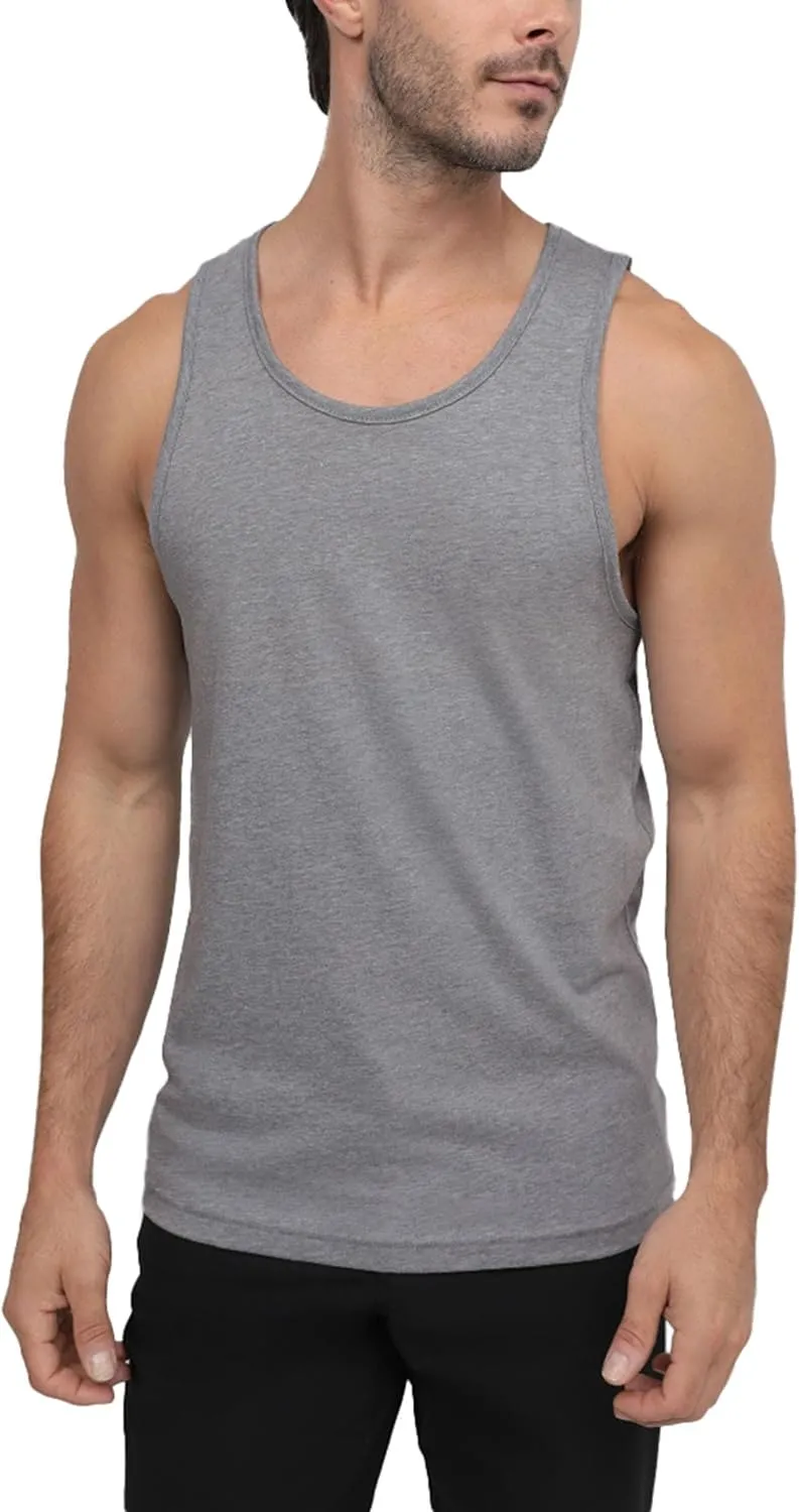 INTO THE AM Premium Basic Tank Tops for Men - Beach Workout Muscle Tanks S - 2XL
