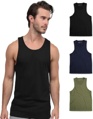 INTO THE AM Premium Basic Tank Tops for Men - Beach Workout Muscle Tanks S - 2XL