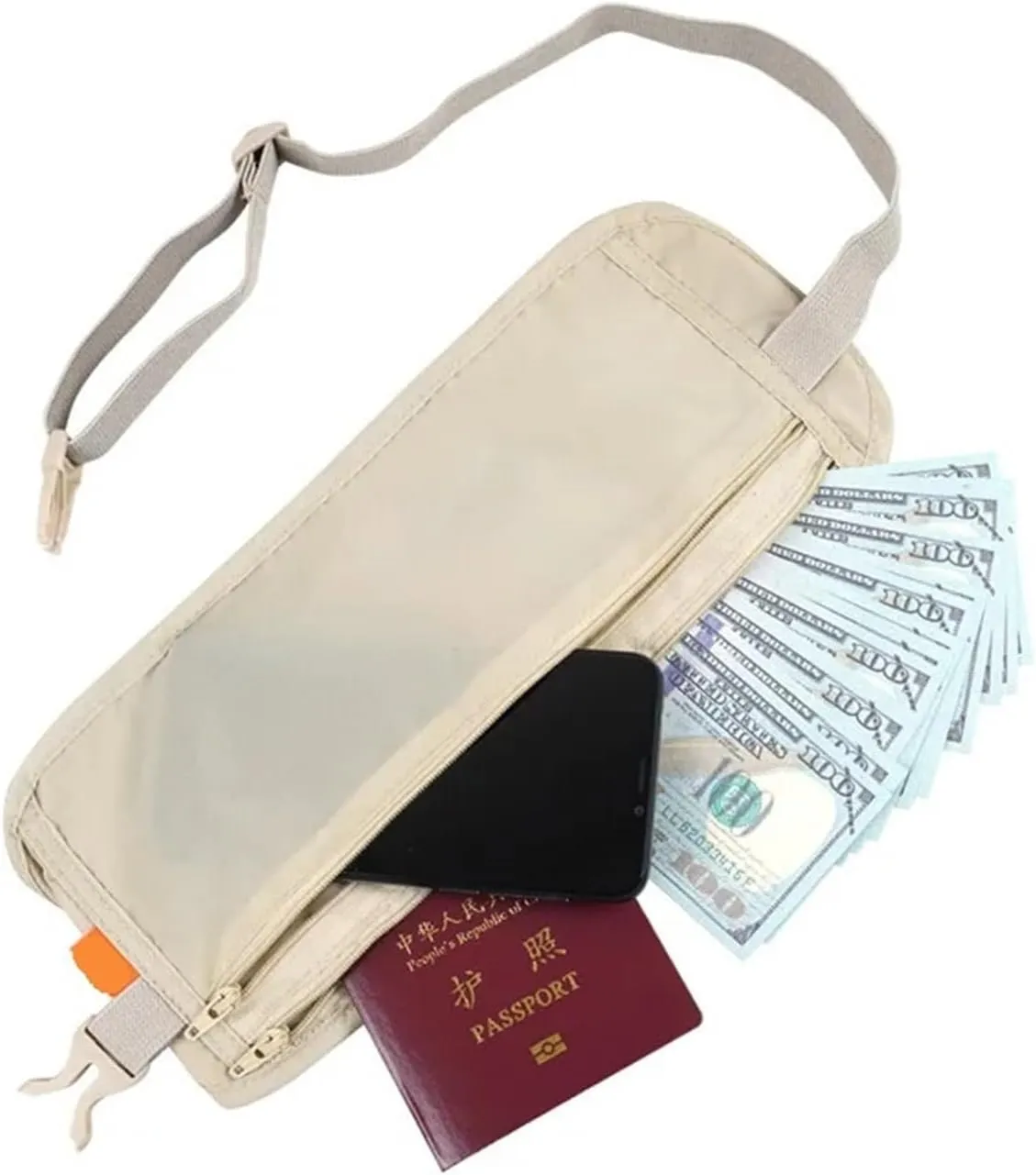 Invisible Travel Waist Packs Pouch for Passport Money Belt Bag Hidden Security Wallet Gift Travel Bag(Black)