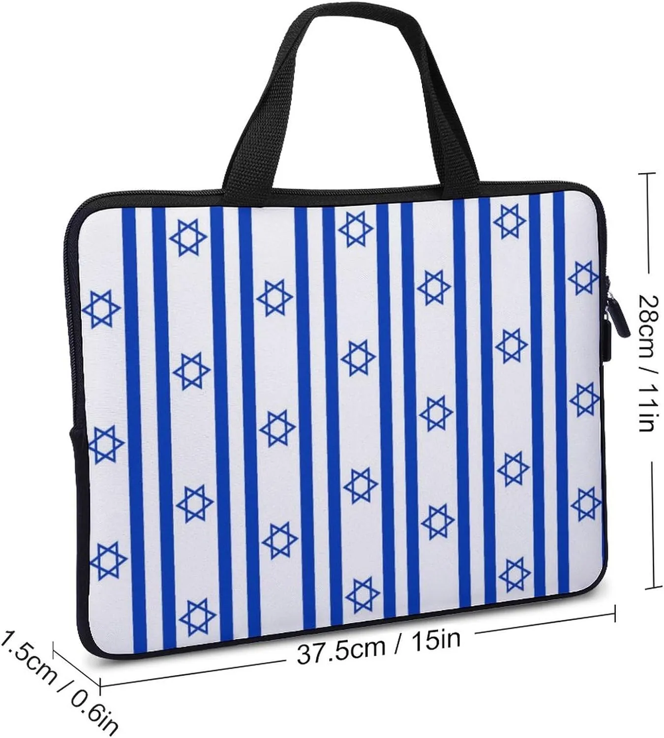 Israel Flag Shaped Laptop Bag Slim Carrying Case Computer Bag Briefcase Handbag Messenger Bag Business Casual
