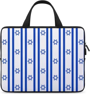 Israel Flag Shaped Laptop Bag Slim Carrying Case Computer Bag Briefcase Handbag Messenger Bag Business Casual