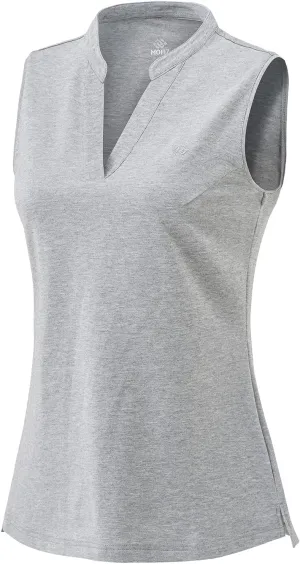 JINSHI Womens Sleeveless Golf Shirts V Neck Sports Polo Shirts Athletic Workout Tops Shirts