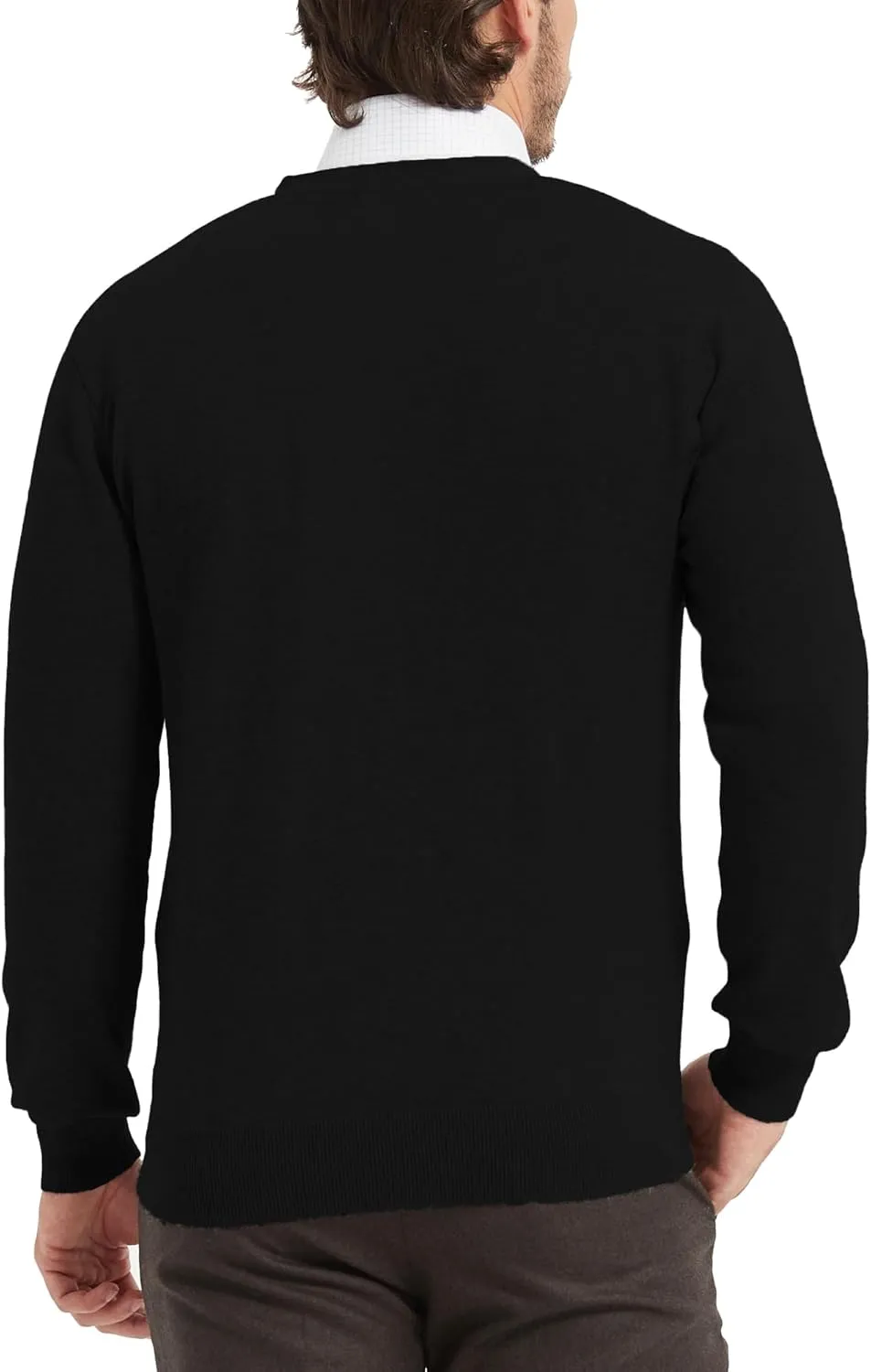 Kallspin Mens Pure Cotton Cardigan Sweater V-Neck Button Down Cardigan Lightweight Knitwear with Pockets