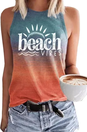 KBLDZHT Women Beach Tank Tops Hawaiian Sleeveless Tanks Summer Vacation Tees Vintage Graphic Girls Trip Tanks Vest