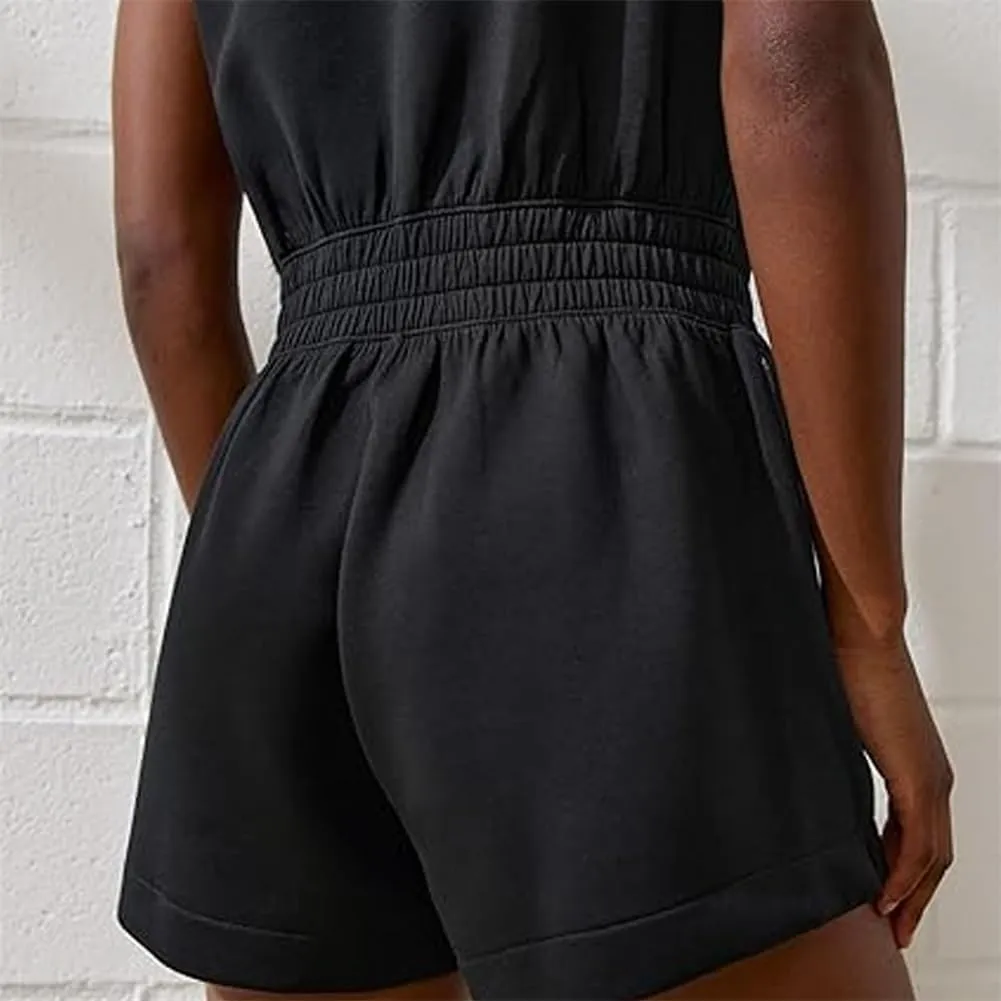 Knit Romper Women, Plus Size Sleeveless Cozy Set,Golf Clothing Sleeveless Romper Athletic Short Jumpsuit