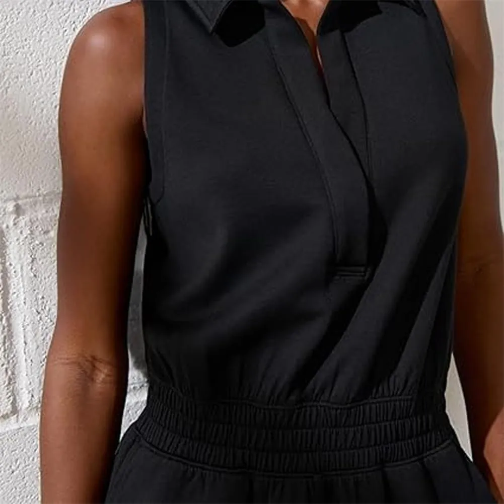 Knit Romper Women, Plus Size Sleeveless Cozy Set,Golf Clothing Sleeveless Romper Athletic Short Jumpsuit
