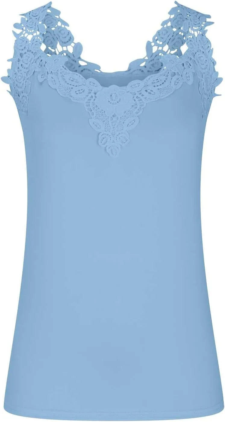 Lace Camisole Tops for Women V Neck Sleeveless Tank Tops Casual Fashion Tank Top Summer Beach 2025 Vacation Outfits