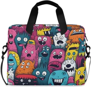 Laptop Bag Fits Up to 16 Inch Computer Cartoon Monster Funny Laptop Briefcases for Men Women