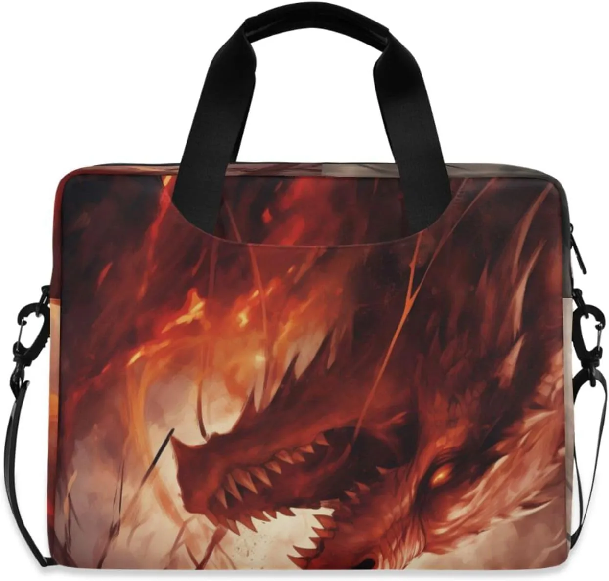 Laptop Bag Fits Up to 16 Inch Computer Fire Dragon Vs. Ice Dragon Laptop Briefcases for Men Women