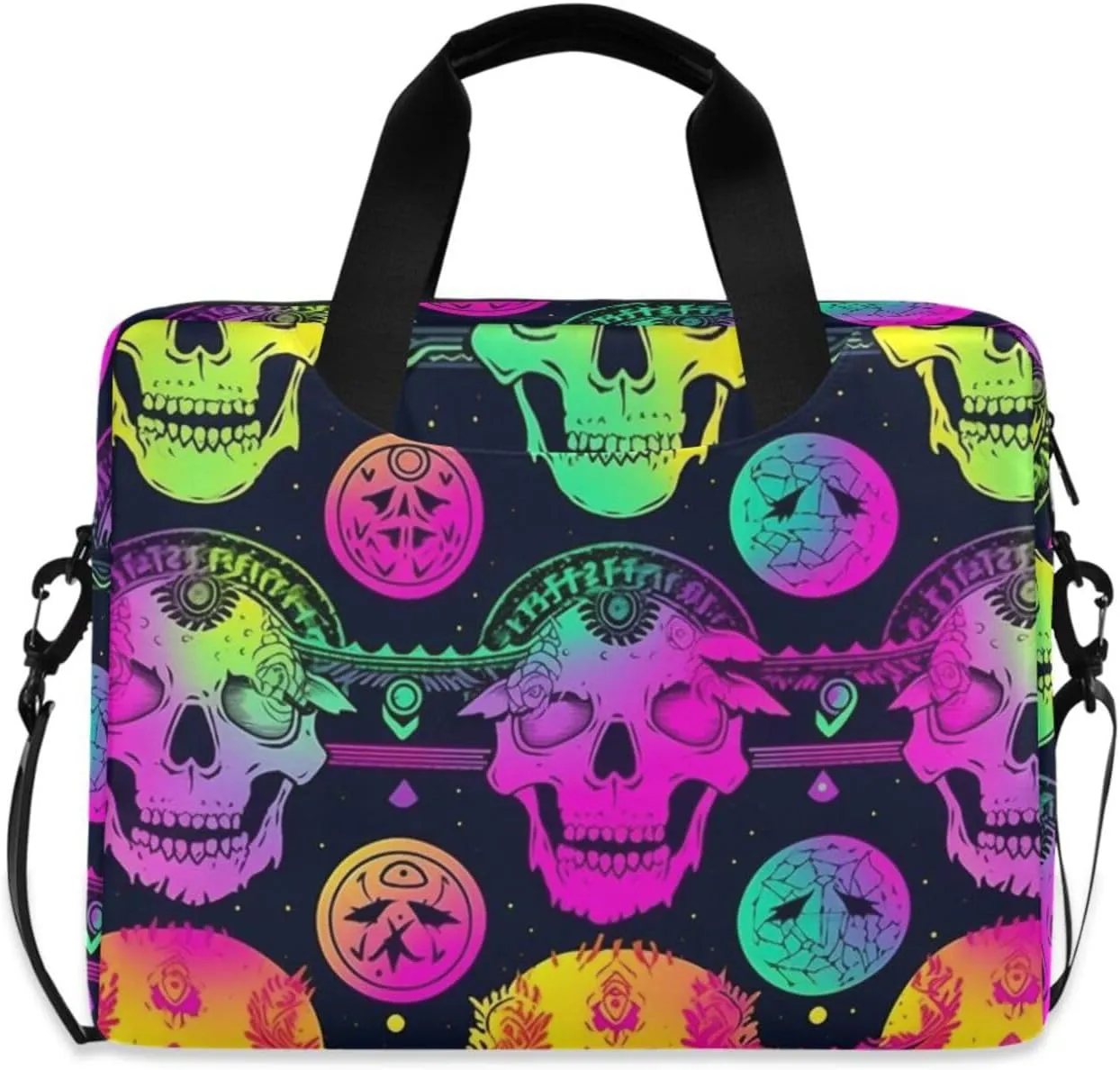 Laptop Bag Fits Up to 16 Inch Computer Gothic Witchcraft Skulls Laptop Briefcases for Men Women