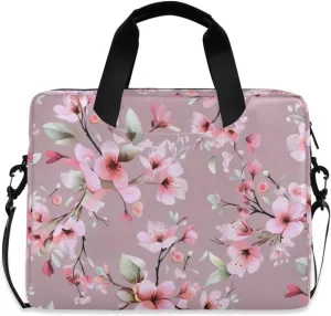 Laptop Bag Fits Up to 16 Inch Computer Pink Peach Blossom Laptop Briefcases for Men Women