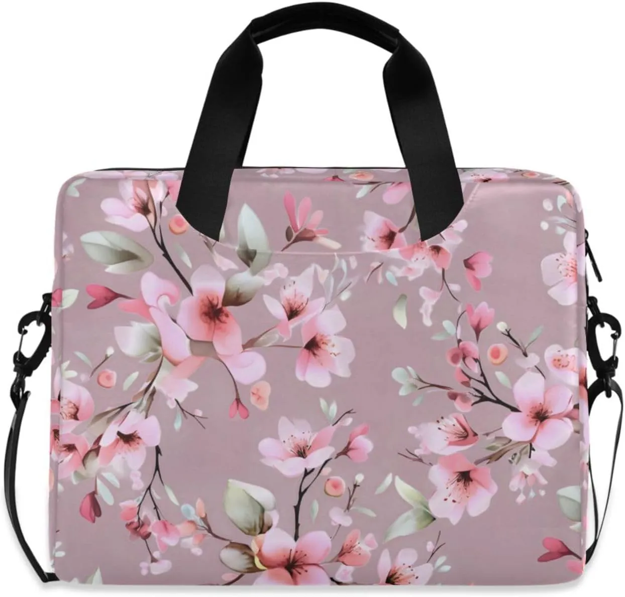 Laptop Bag Fits Up to 16 Inch Computer Pink Peach Blossom Laptop Briefcases for Men Women