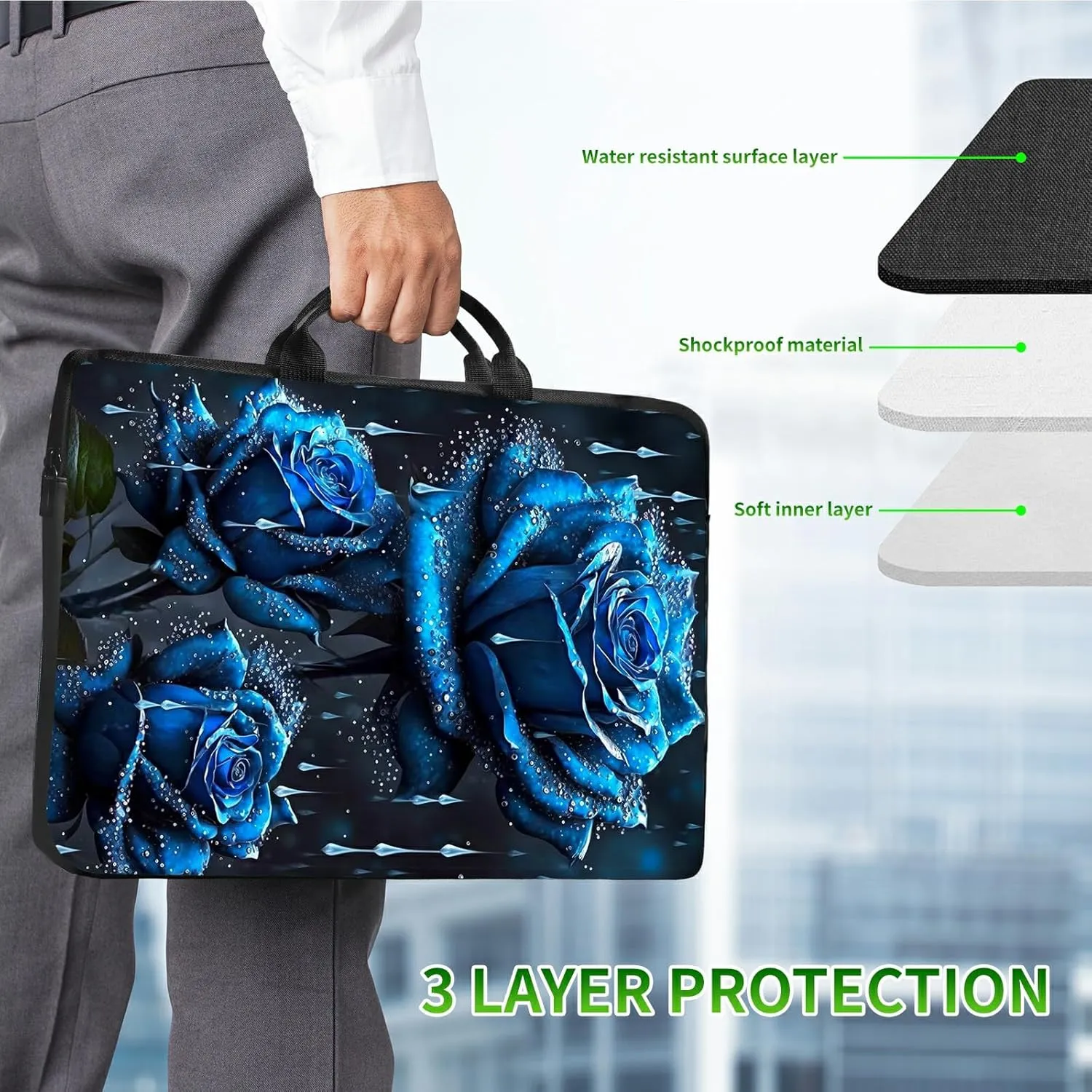 Laptop Shoulder Bag Sleeve Case for Women Men, Computer Handbag Suitable