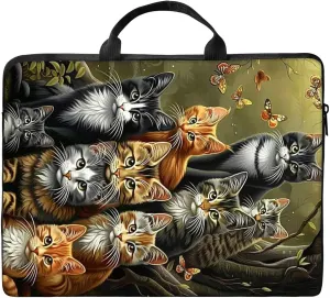 Laptop Shoulder Bag Sleeve Case, Waterproof PU Leather Computer Handbag Suitable