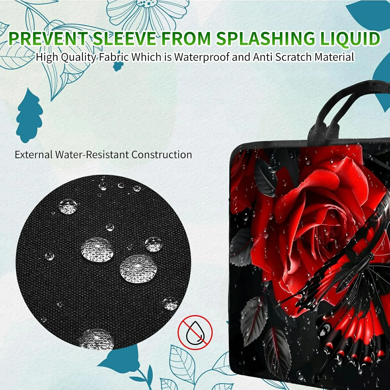 Laptop Shoulder Bag Sleeve Case, Waterproof PU Leather Computer Handbag Suitable